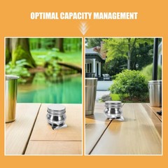3Pcs Stainless Steel Oil Palette Cups with Clip Brush Cleaning Pot Silver