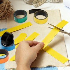 Dry Erase Strips Magnetic, 3 Pack Refrigerator Magnets Strip Label, Blue