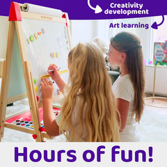 Art Easel for Kids Including 100+ Accessories – Double Sided Adjustable Wooden P
