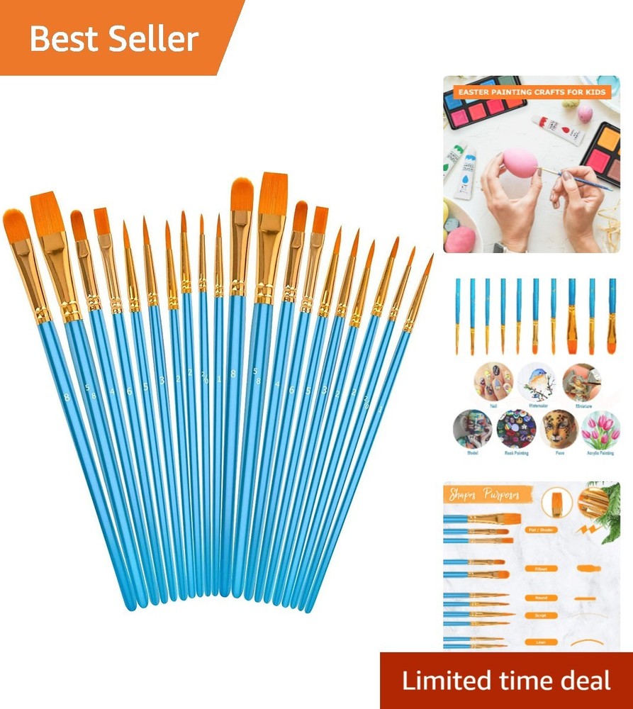 Versatile 20-Piece Artist Paintbrush Set with Soft Bristles for Easy Painting