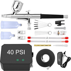 Airbrush Kit with Air Compressor, 40 48 PSI High Pressure Air Brush Non-Clogging