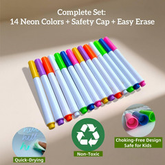 14-Color Neon Liquid Chalk Markers for Led Light Board – for Kids Drawing Board,