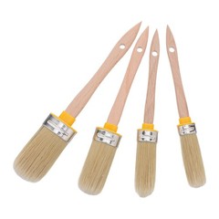 4Pcs Oil Painting Supplies Brush Set Oval Shape for Wall Trim and Furniture
