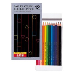 SAKURA Coupy color pencil 12color in paper box PFY12K