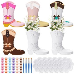 6 Set Cowboy Boot Vase Ceramics to Paint Ready to Paint Your Own Ceramic Cowg…