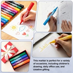 Broad & Fine Tip Markers, 4Pcs Oil-Based Markers Highlighter, Light Green