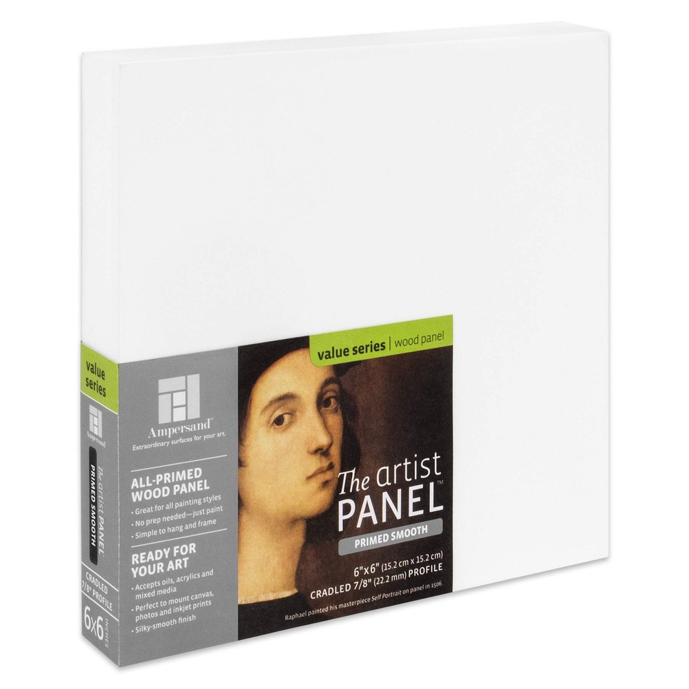 Wood Gesso Artist Painting Panel Primed Smooth 6×6 Inch 7/8 Cradled Profile