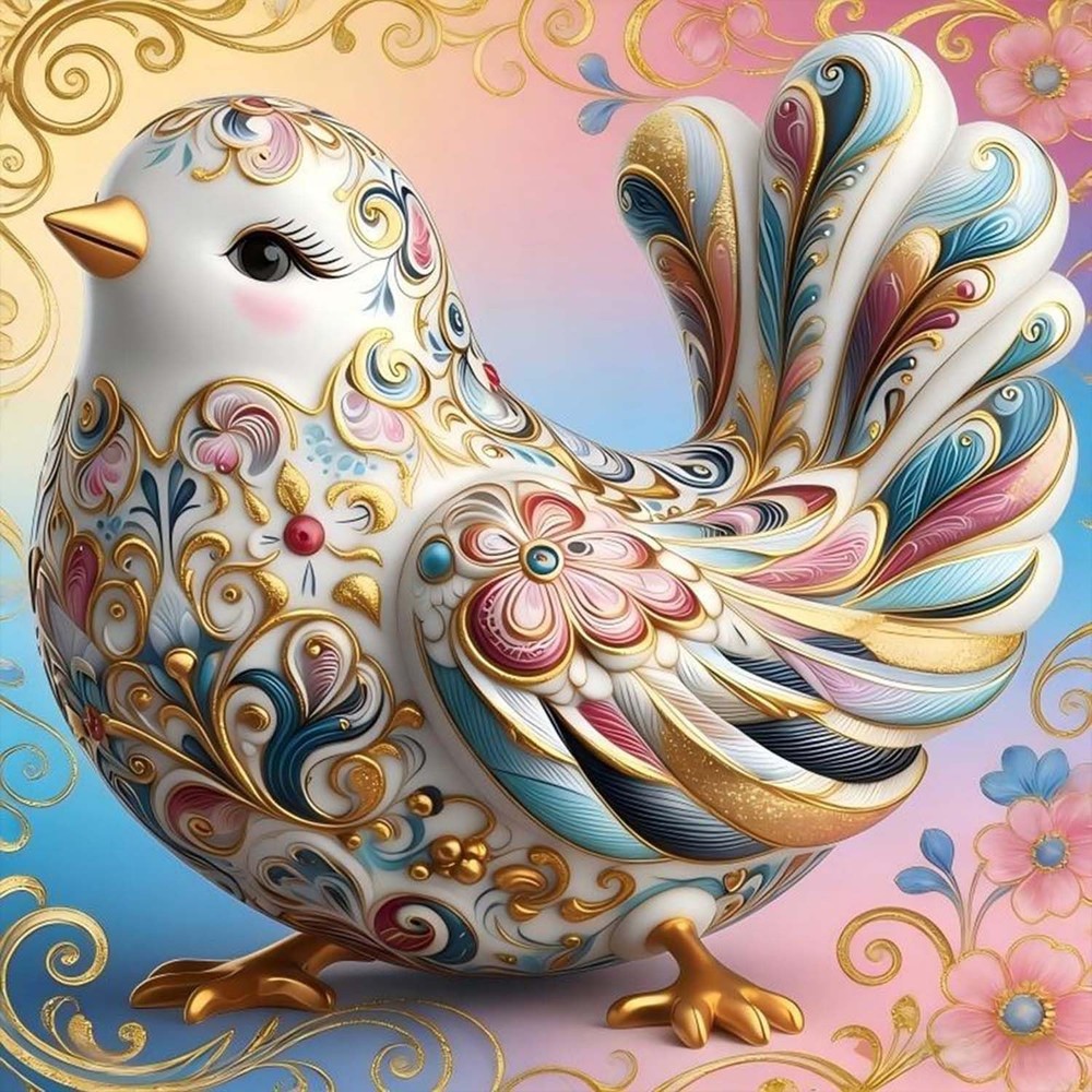 Bird Diamond Painting Kits for Adults, Round Gem Art Kits for Beginner, 5D DIY X