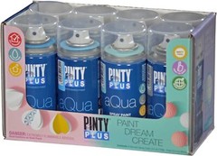 Pintyplus Aqua Spray Paint – Art Set of 8 Water Based 4.2oz Mini Spray Paint