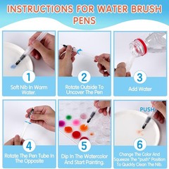 Deluxe 48 Color Washable Watercolor Paint Set with Brush and Palette for Artists