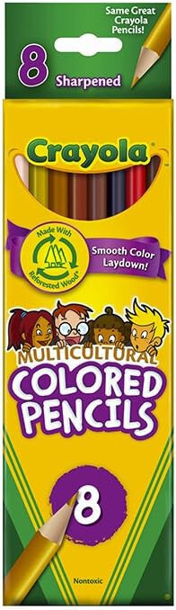 Crayola 8 Multicultural Coloured Pencils School and Craft Supplies,Pencil Crayon