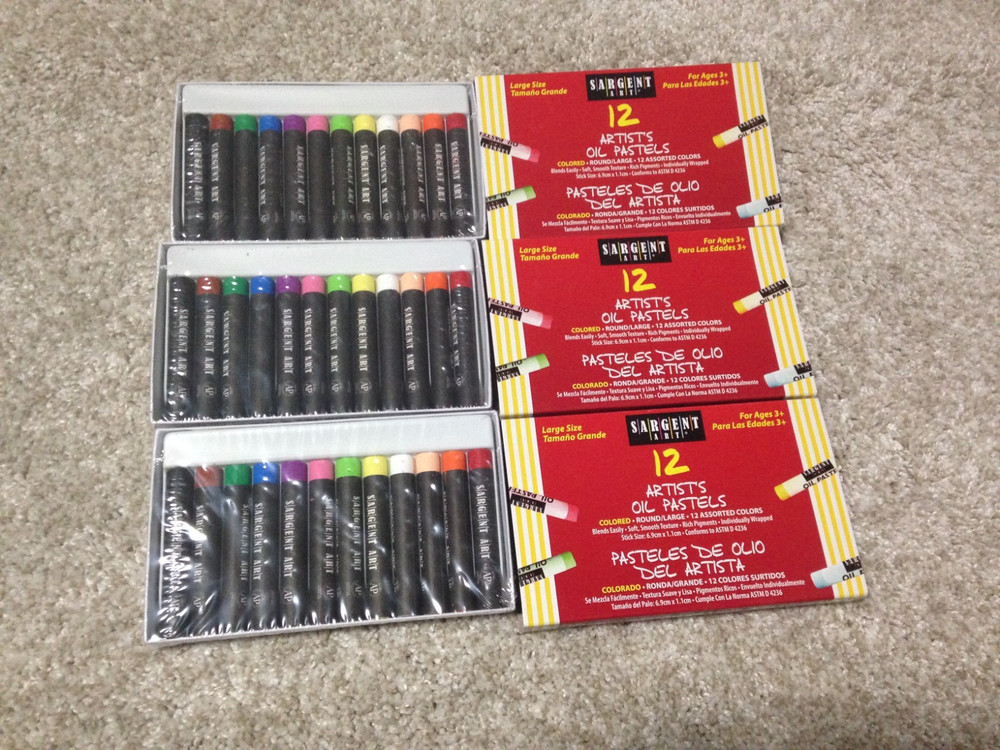 LOT OF (3) SARGENT ART 12 COUNT ARTIST’S OIL PASTELS NEW