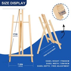 ESRICH 2pcs 17 Inch Tabletop Easels, Easel Stand 17 x 7.5 x 0.71 inches, WOOD
