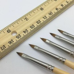 XDT Triangular Tip Nail Art Brush 5pc Set #000 Pure Kolinsky Sable Micro Detail