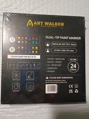 Acrylic Paint Marker 24 Pack 48 Colors Pen Set Brush Tip Water-Based Waterproof