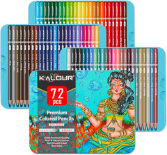 Premium Colored Pencils,Set of 72 Colors,Artists Soft Core with Vibrant Color,In