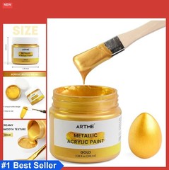 Metallic Acrylic Paint 100ml Gold Leaf for Canvas Wood Fabric Ceramic Craft