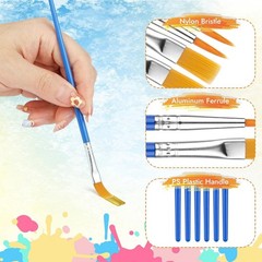 88-Piece Bulk Paint Brush Set – Flat & Round Tips for Kids, Students, Crafts