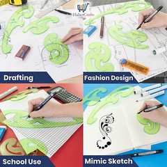 French Curves Technical Draughtsman Drawing Stencil Set of 3 Ruler Template