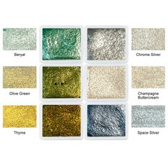Handmade Metallic/Mica Watercolors Paint Set in Tin Case Sparkly, Shimmer, Gl…