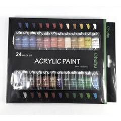 Ohuhu Acrylic Paint Set 24 Colors 12ml Tubes Artist Quality Y30-80700-03 NEW