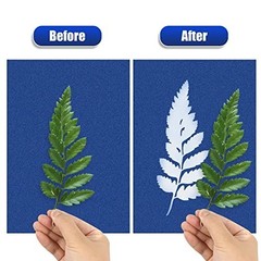 Sun Print Paper Kit Cyanotype Paper, 24 Sheets Papers with 1 White