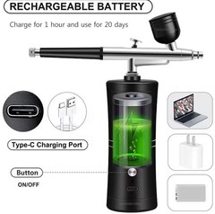 Wireless Charging Single-Action Spray Gun with Built-In Compressor Dedicated