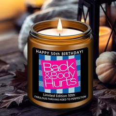 Homsolver 50th Birthday Gifts for Her Him, Happy Candles Brown