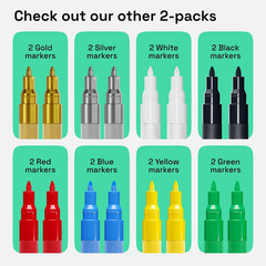 2 Red Acrylic Paint Markers – 0.7Mm Extra Fine-Tip Paint Pens – Perfect for Craf