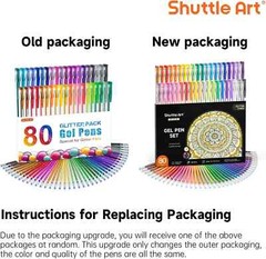 Shuttle Art 80 Pack Glitter Gel Pens, 40 Colors Glitter Gel Pens Set with 40 Ref