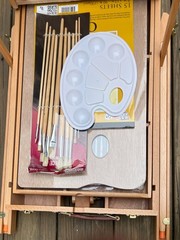 US ART SUPPLY 63 Piece Kit Premium Oil Artist Set Wooden Easel Carrying Case +