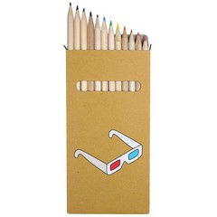 12 x ‘Retro Red and Blue 3D Glasses’ Long Colour Pencils (PE00086661)
