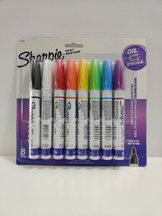 Sharpie Oil-Based Paint Markers 8-Pack Medium Point Assorted Colors Art Painting
