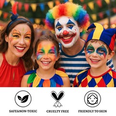 BOBISUKA 18 Color Water-Activated Cream Face Paint Palette, multicolor