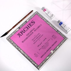 Watercolor Paper Block, Hot Press, 7.9″ x 7.9″, 140 pound