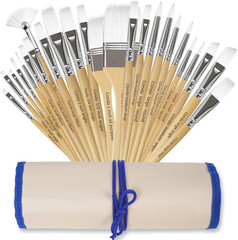 Paint Brushes Set of 24 Different Shapes Professional Painting Brushes for Oil,