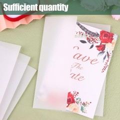 150 PCS PreFolded Vellum Jackets Fits 5×7 Inch Invitations Translucent