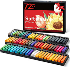 Fantastory Long Soft Chalk Pastels Set, 72 Sticks,Includes 5 Fluorescent Colors;