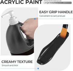 Nicpro Black Large Acrylic Paint Set (69 Oz, 2040 Ml) Rich Art Painting Supplies