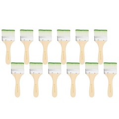 12 Pcs Paint Brush Set, 6.5 in Nylon Bristle Flat Brushes, #10 Green/White
