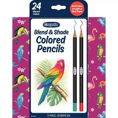 New Crayola 24ct Blend and Shade Colored Pencils with Decorative Box (68-2126)