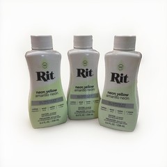 Lot of 3 New All-Purpose Liquid Dye 8 oz, Neon Yellow Bright Vivid Color Tie Dye