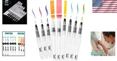 9 Pcs Watercolor Brush Pens with Nylon Bristles – Ideal for Artists & Hobbyists