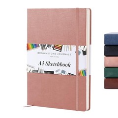 BROWNSTONE JOURNALS A4 Sketch Book Hardcover – 80 A4 (8.5″ x 11.5″) Rose Wood