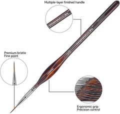 Transon Artist Detail Paint Brushes with Case 15Pces for Model Miniature Paintin