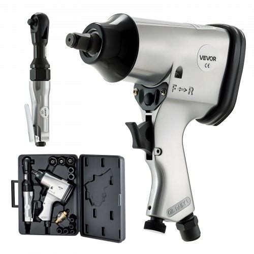 1/2″ Air Impact Wrench & 3/8″ Ratchet Wrench Combo, 19 Pieces Pro Air Tool a…