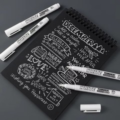 1/2PCS White Waterproof Permanent Paint Marker Pens for Metal Wood Fabric.