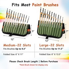 Stand Up Canvas Paint Brush Holder Case for Artists, 22 Slots Brush Organizer…