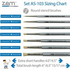 AS-103 Deluxe Stencil Brush Set 7 pcs