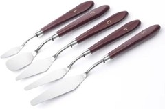 5pc Set Metal Artist Spatula Palette Knife Tool For Oil Acrylic Art Paint Canvas